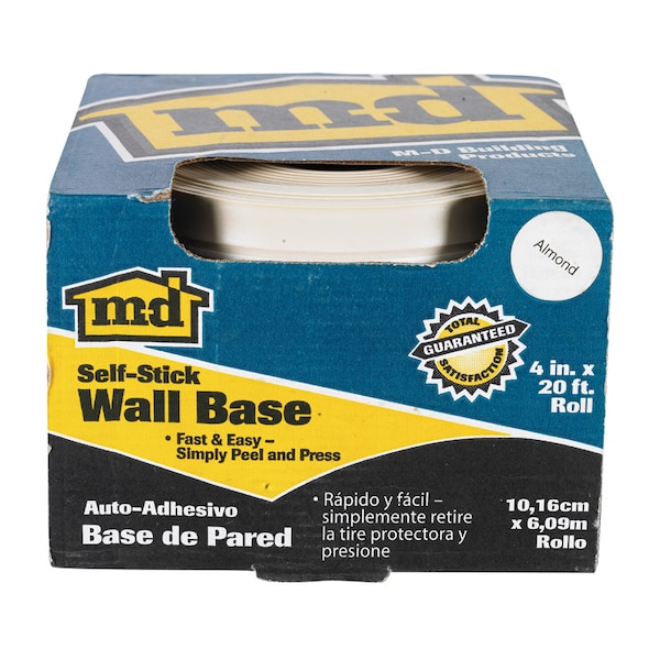 M-D Building Products M-D Building Products 4 in. H X 0.08 in. W X 20 ft. L Self-Stick Almond Vinyl Wall Base 93229 - main